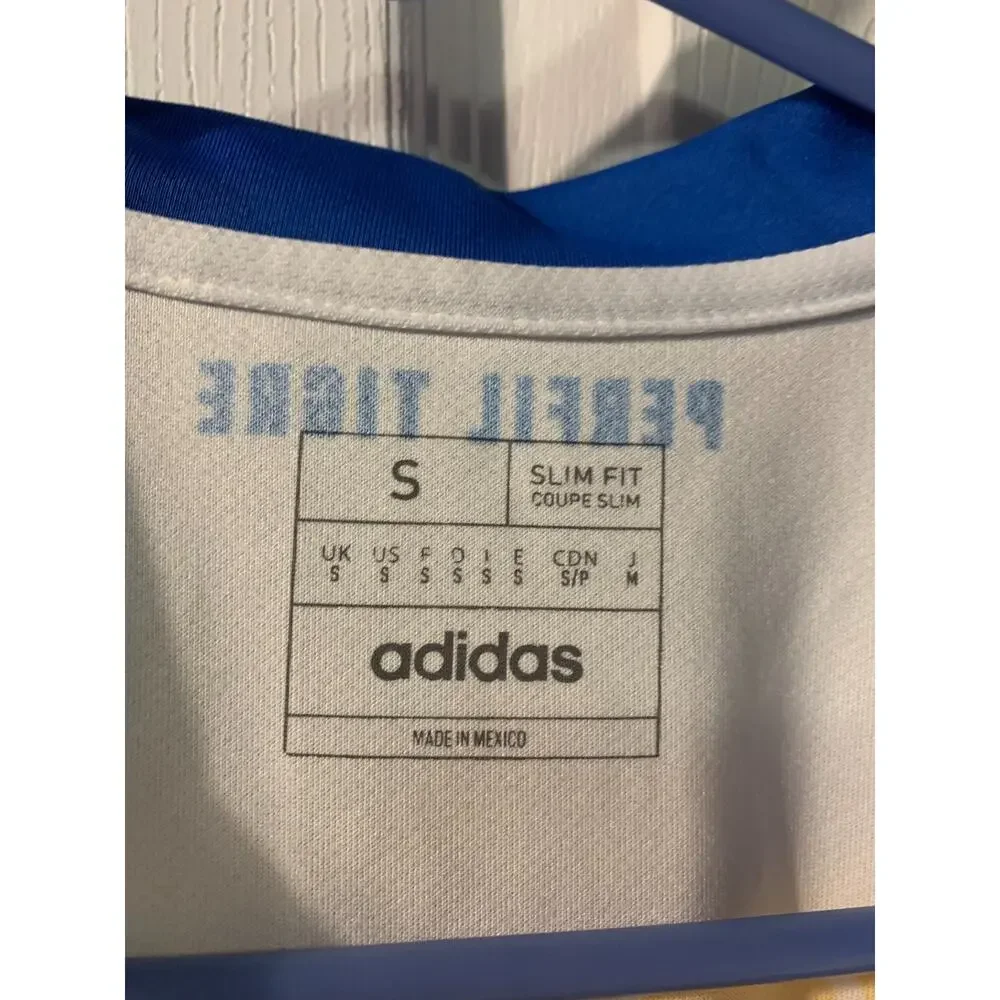 Adidas Club Tigres UANL 2022/23 Third Jersey Size S White Slim Fit Soccer Polo